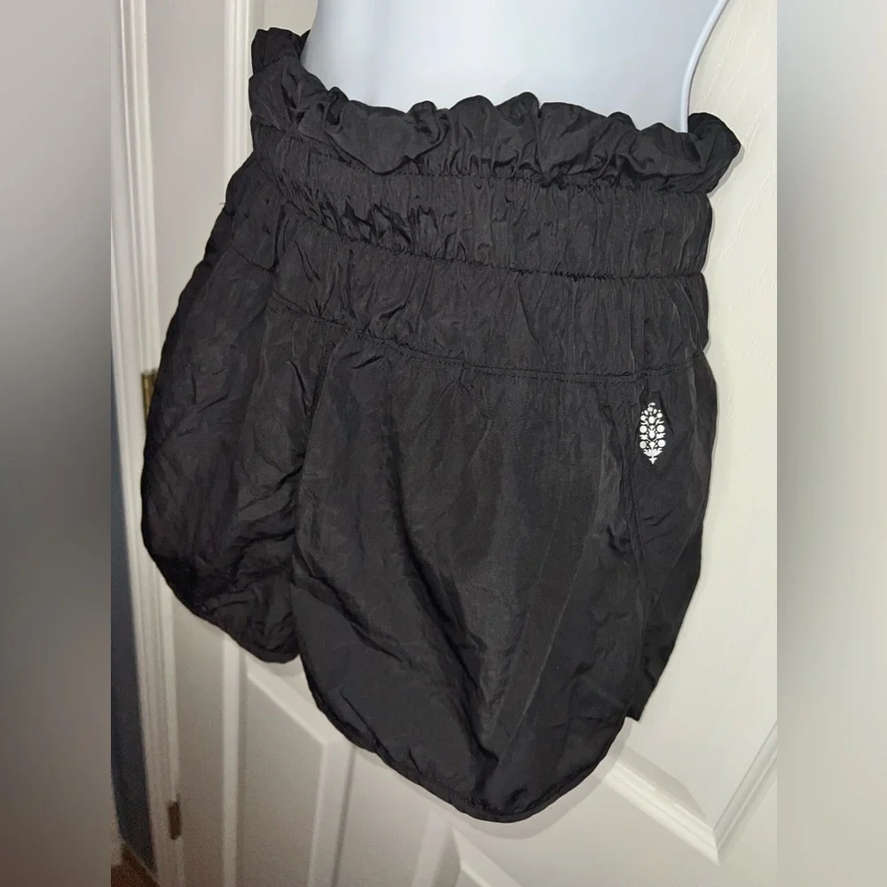 Free People FP Movement Medium Black The Way Home High Rise Run Shorts Lined M